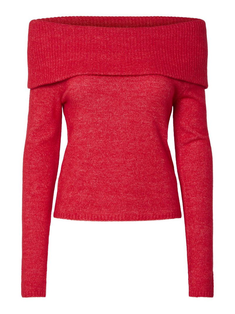 Riko Off The Shoulder Knit - Red