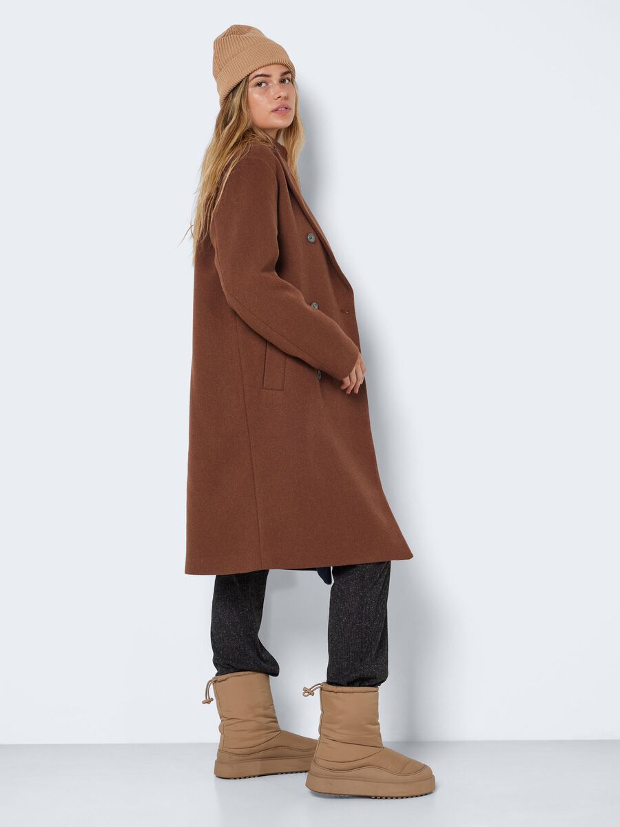 Noisy May NMTALLY LONG JACKET - Winter coat - rosin/khaki 