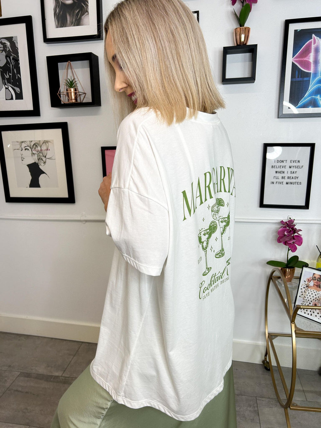 Margarita Cocktail Club Oversized  Graphic T-Shirt