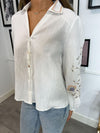 Keely Blouse - Cream/Orange