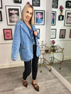 Isha Single Breasted Denim Blazer - Blue