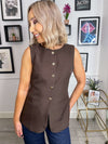 Ruth Tailored Waistcoat - Brown