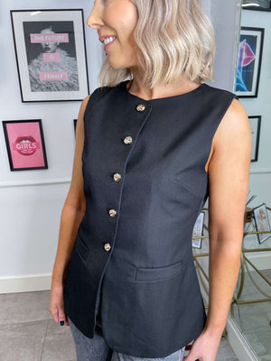 Ruth Tailored Waistcoat - Black