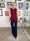 Ruth Tailored Waistcoat - Burgundy