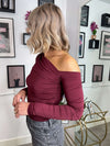 Lacie Asymmetrical Top - Burgundy