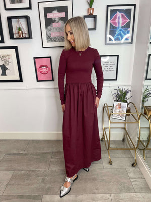 Dulla Long Sleeved Dress - Tawny Port