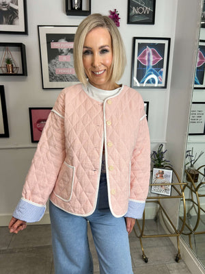 Willow Quilted Jacket - Pink/Blue