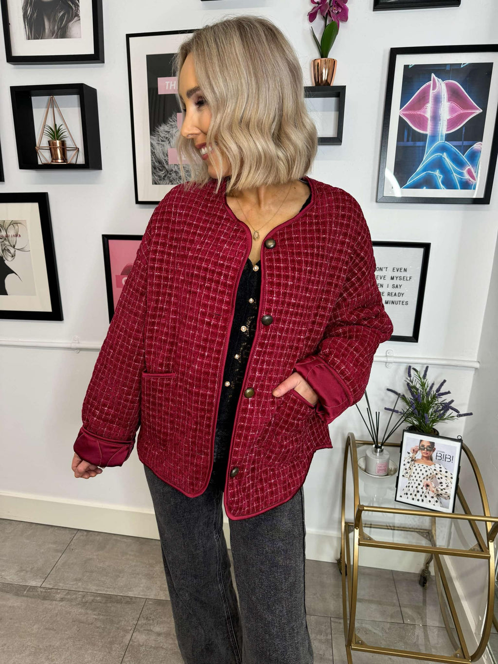 Lula Quilted Jacket - Red