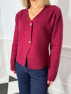 Hallie Cardigan - Burgundy