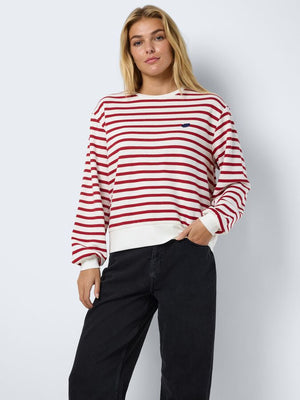 Elba Stripe Sweatshirt - Red