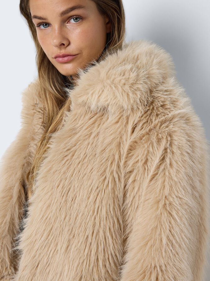 Evie Fur Jacket - Oatmeal