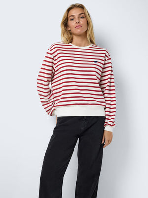 Elba Stripe Sweatshirt - Red