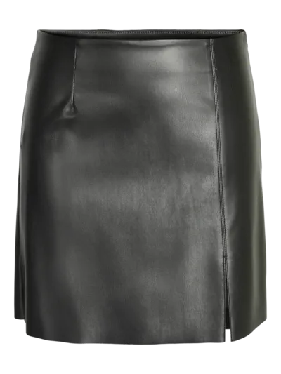 Clara Coated High Waisted Skirt - Black