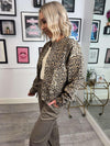 Salume Bomber Denim Jacket - Leopard