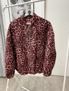 Coco Oversized Jacquard Leopard Bomber - Rust