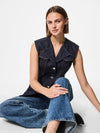 Nua Fitted Denim Waistcoat - Indigo