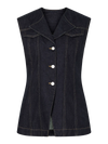 Nua Fitted Denim Waistcoat - Indigo