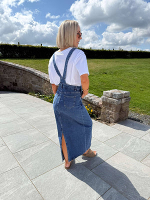 Elora Pinafore Dress - Denim