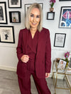 Zina Single Breasted Blazer - Burgundy