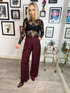 Tanya Straight Leg Trousers - Burgundy