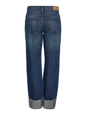 Sanja Normal Waist Fold Up Jeans