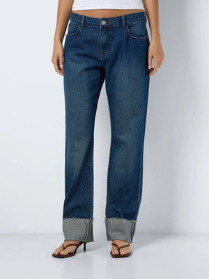 Sanja Normal Waist Fold Up Jeans