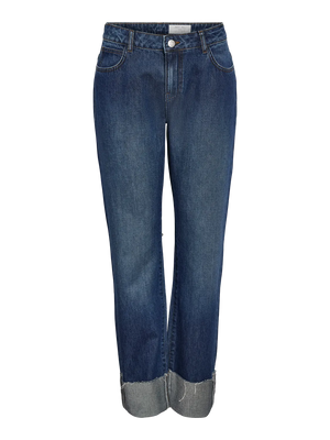 Sanja Normal Waist Fold Up Jeans