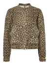 Salume Bomber Denim Jacket - Leopard