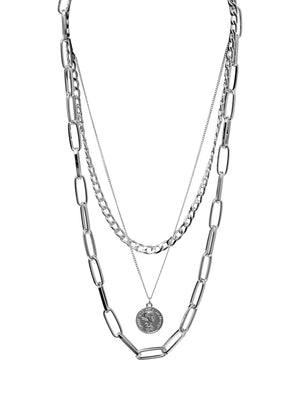 Pieces Mehia Combi Necklace - Silver Plated